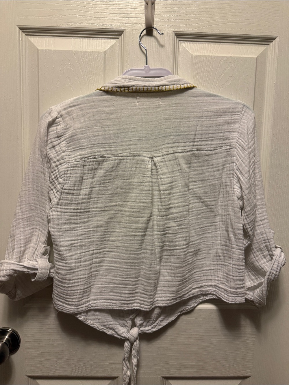 NATURAL LIFE Cream Gauze Button-Front Shirt - Picture 4 of 4